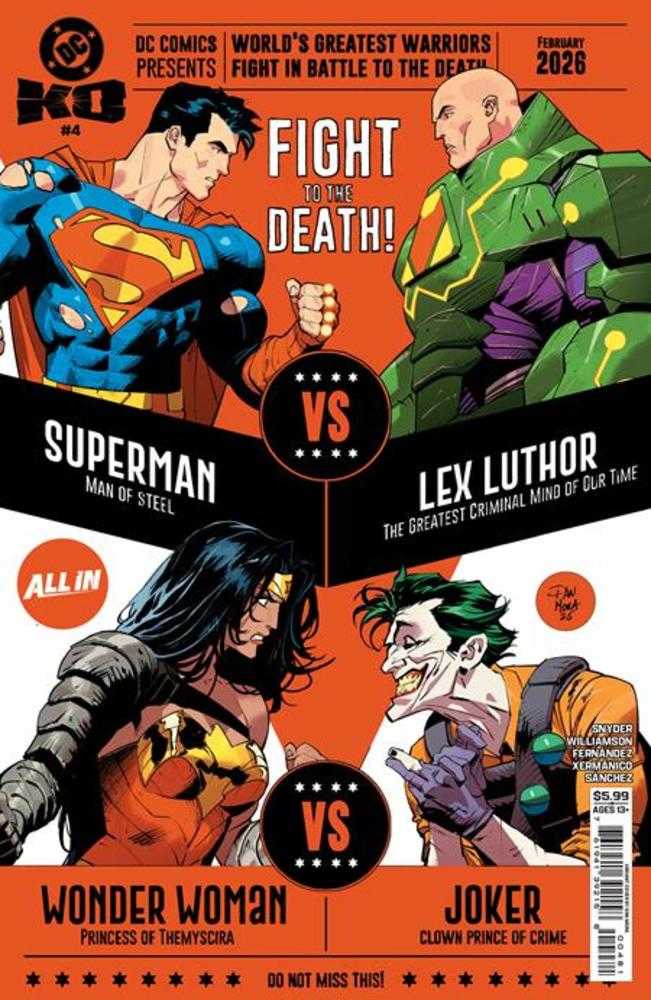 DC K.O. #4 CVR G Dan Mora Bracket Card Stock Variant 02/11/26 (Of 5)