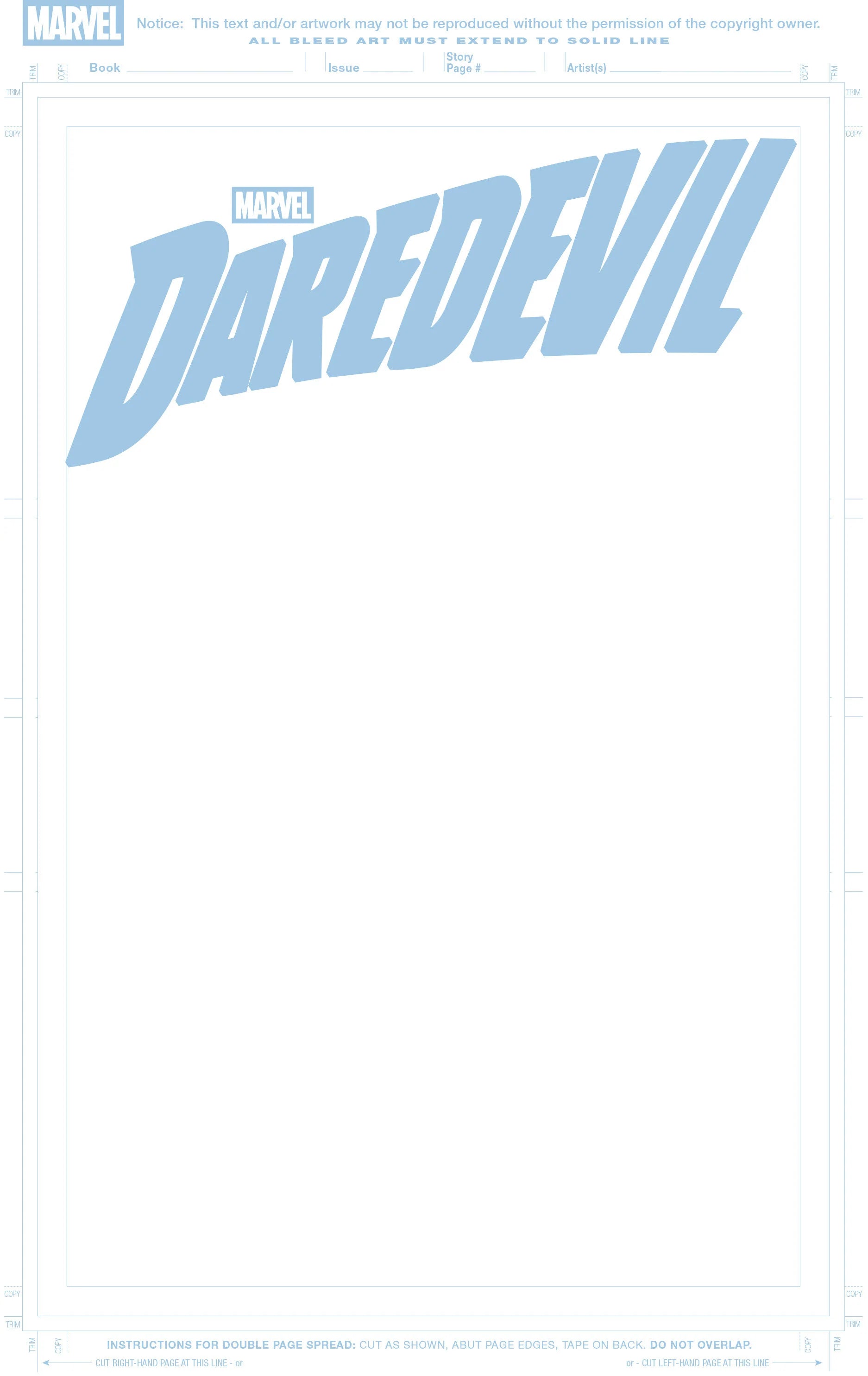 Daredevil #1 Blue Line Blank CVR Variant 04/01/26