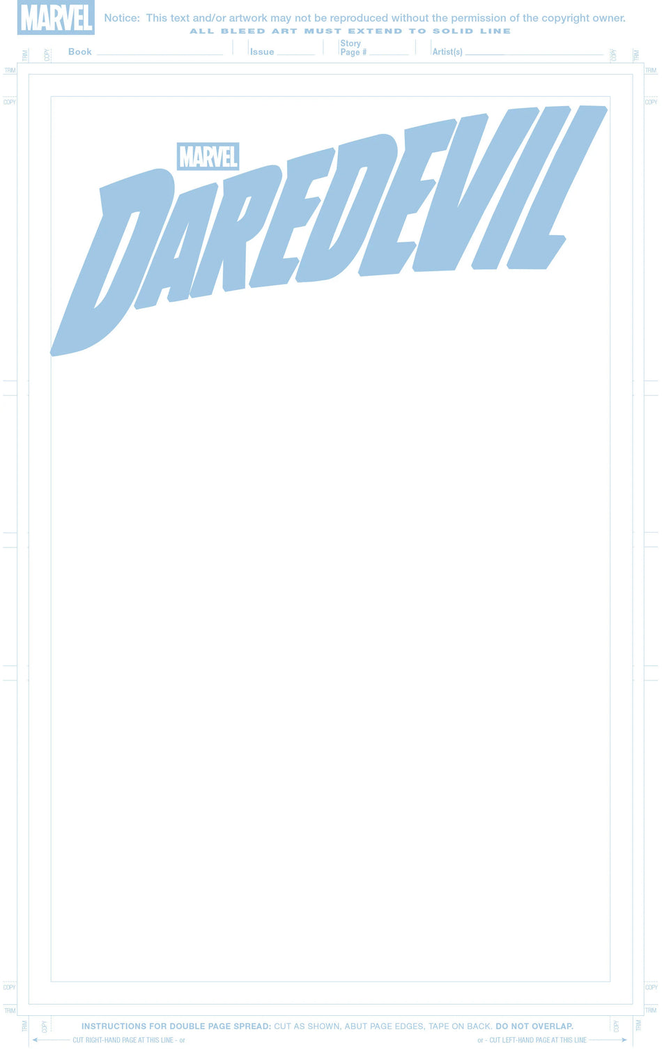 Daredevil #1 Blue Line Blank CVR Variant 04/01/26
