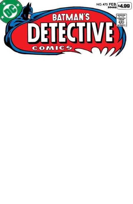 Detective Comics #475 Facsimile Edition CVR B Blank Card Stock Variant 2026 Edition 03/11/26
