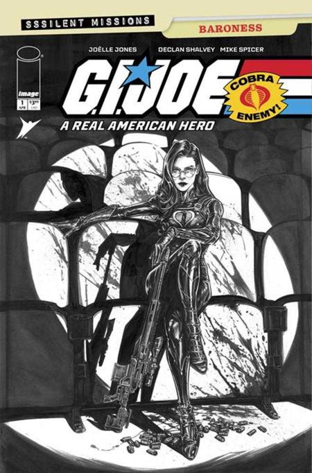 G.I. Joe A Real American Hero Sssilent Missions Baroness #1 One Shot CVR C 1:10 Joelle Jones Black & White Variant 04/01/26