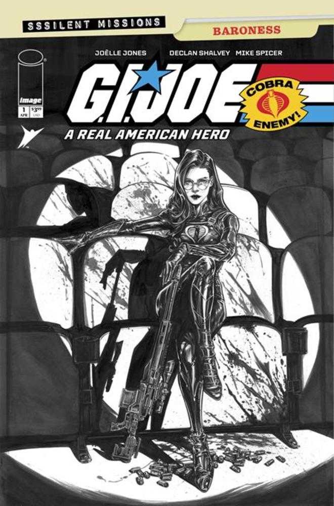 G.I. Joe A Real American Hero Sssilent Missions Baroness #1 One Shot CVR C 1:10 Joelle Jones Black & White Variant 04/01/26