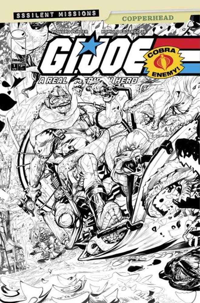 G.I. Joe A Real American Hero Sssilent Missions Copperhead #1 One Shot CVR C 1:10 Howard Porter Black & White Variant 04/22/26