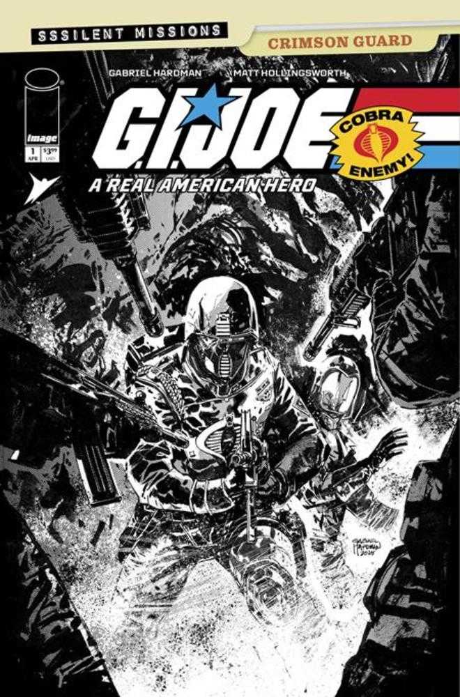 G.I. Joe A Real American Hero Sssilent Missions Crimson Guard #1 One Shot CVR C 1:10 Gabriel Hardman Black & White Variant 04/08/26