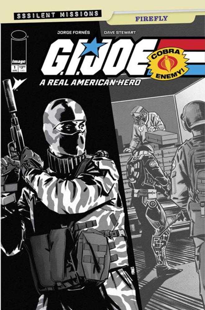 G.I. Joe A Real American Hero Sssilent Missions Firefly #1 One Shot CVR C 1:10 Jorge Fornes Black & White Variant 04/29/26