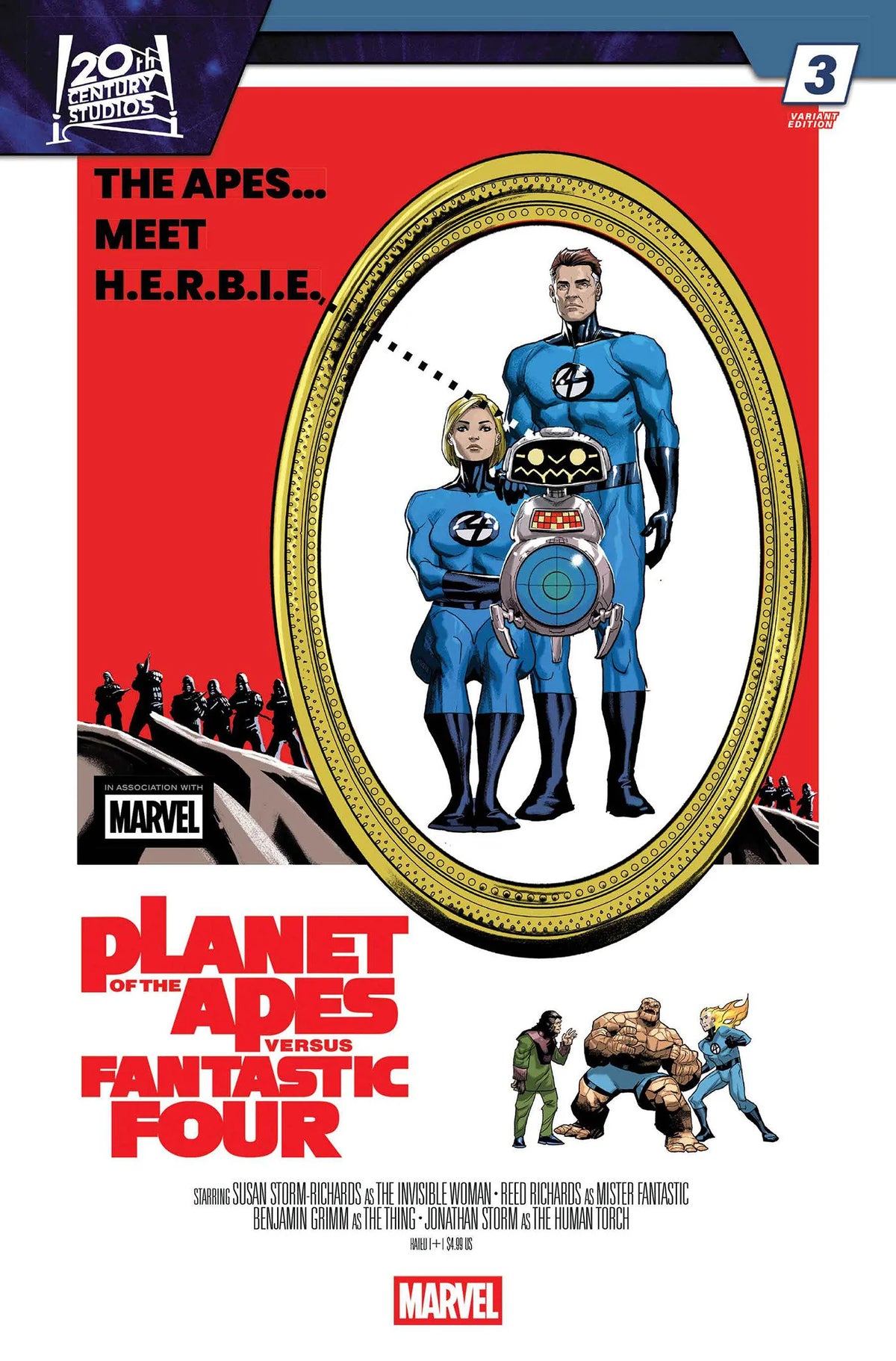 Planet of the Apes vs. Fantastic Four #3 Pete Woods Movie Homage Variant 04/15/26