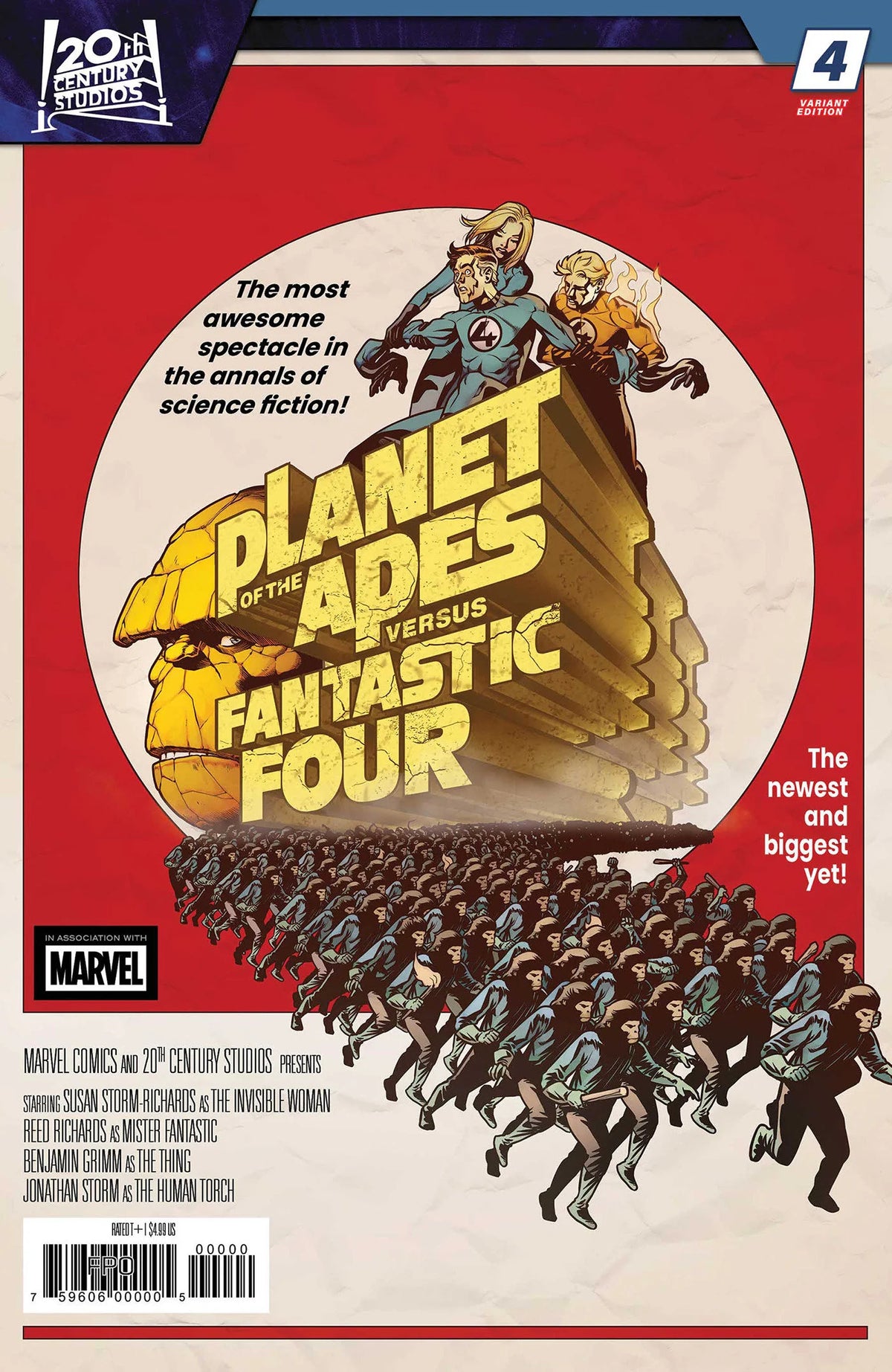 Planet of the Apes vs. Fantastic Four #4 Pere Perez Movie Homage Variant 05/27/26