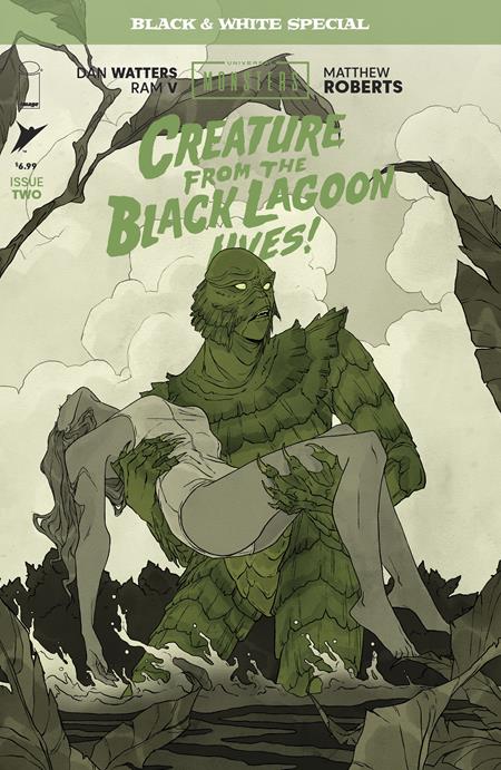 UNIVERSAL MONSTERS CREATURE FROM THE BLACK LAGOON LIVES BLACK & WHITE SPECIAL #2 CVR B ABIGAIL LARSON VAR (OF 2)