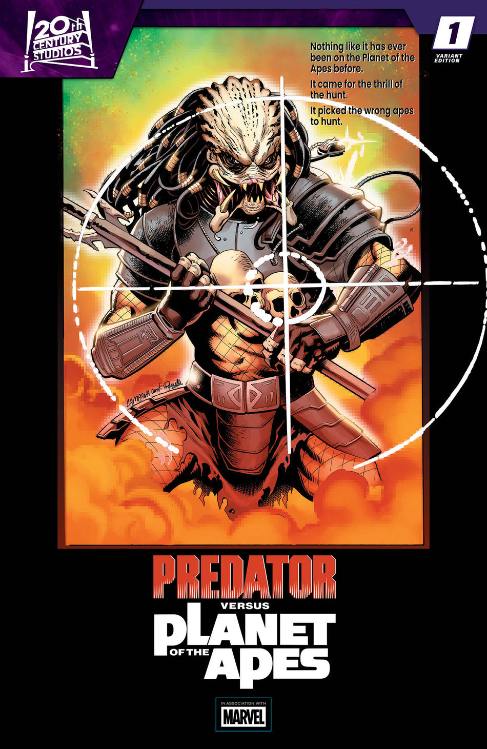 PREDATOR VS. THE PLANET OF THE APES #1 CHRIS CAMPANA CVR C MOVIE POSTER HOMAGE VARIANT