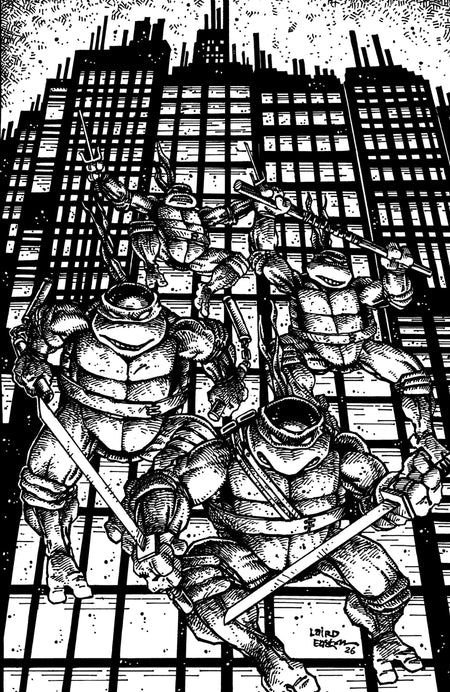 TEENAGE MUTANT NINJA TURTLES #20 300TH ISSUE SPECIAL VAR RI 25 EASTMAN AND LAIRD FULL ART BW CVR H 1:25 INCV