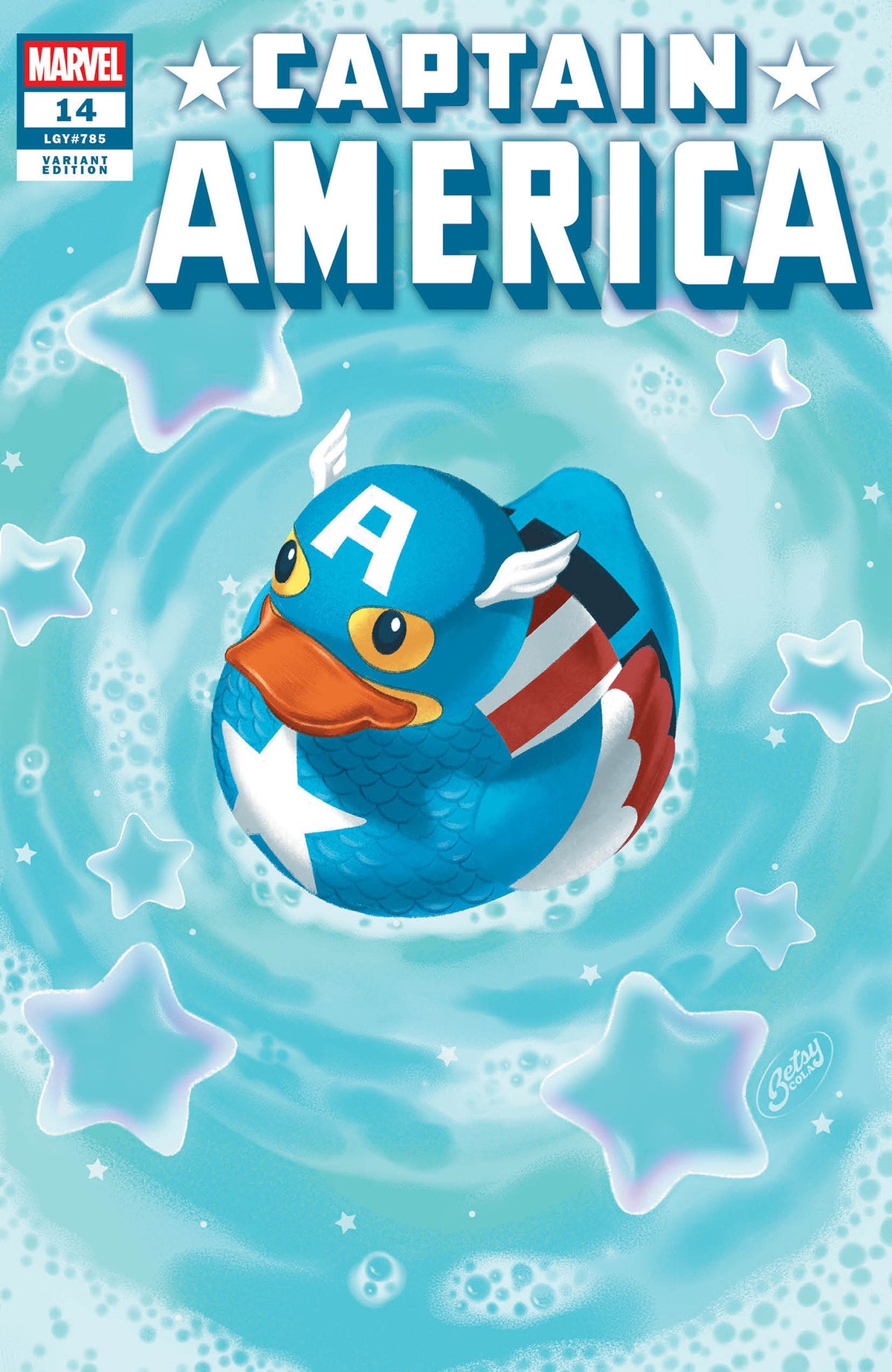 CAPTAIN AMERICA #14 BETSY COLA MARVEL DUCK CVR ARM CVR B