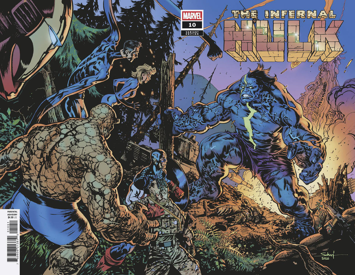 INFERNAL HULK #10 JONAS SCHARF WRAPAROUND BATTLE VAR CVR E