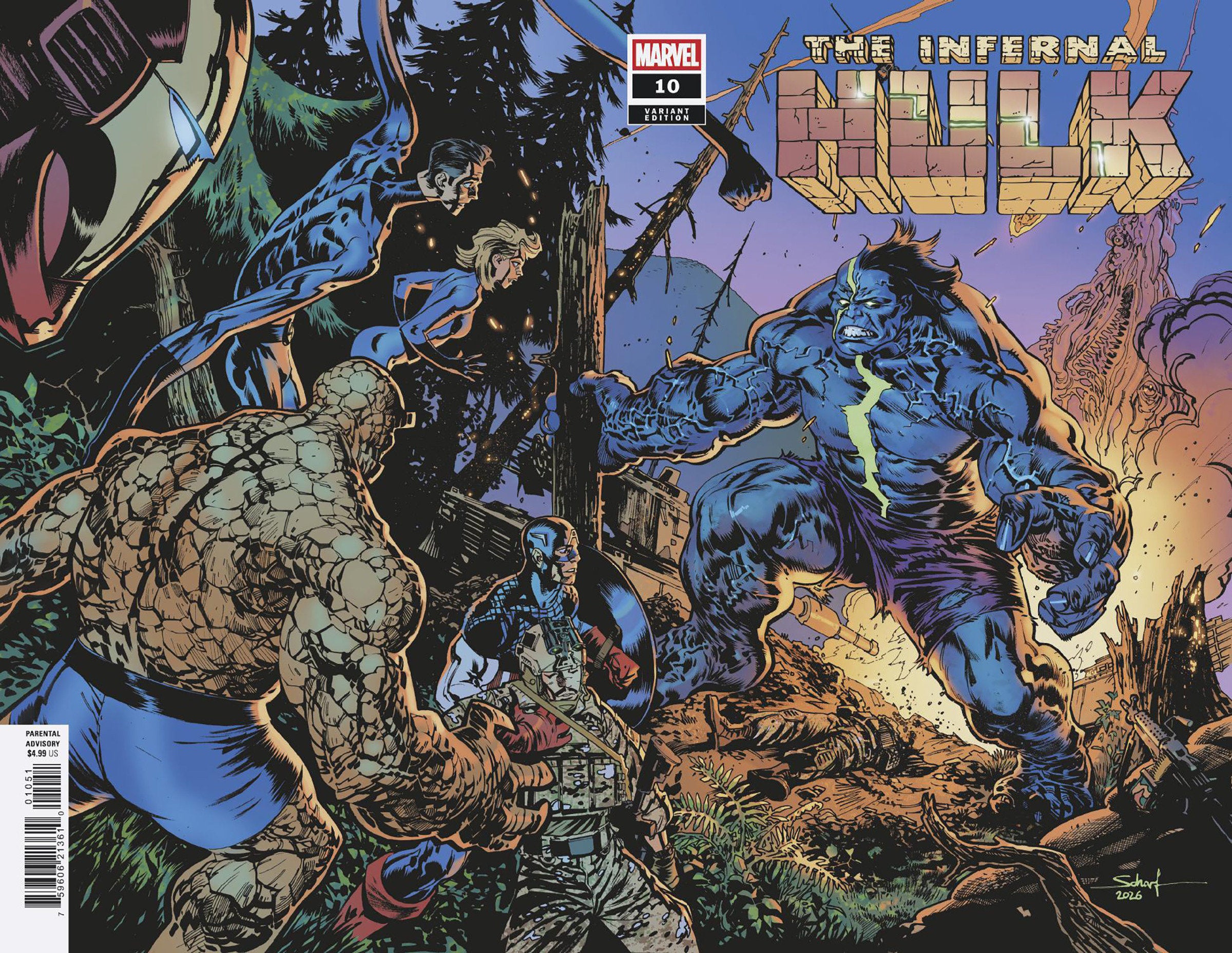 INFERNAL HULK #10 JONAS SCHARF WRAPAROUND BATTLE VAR CVR E