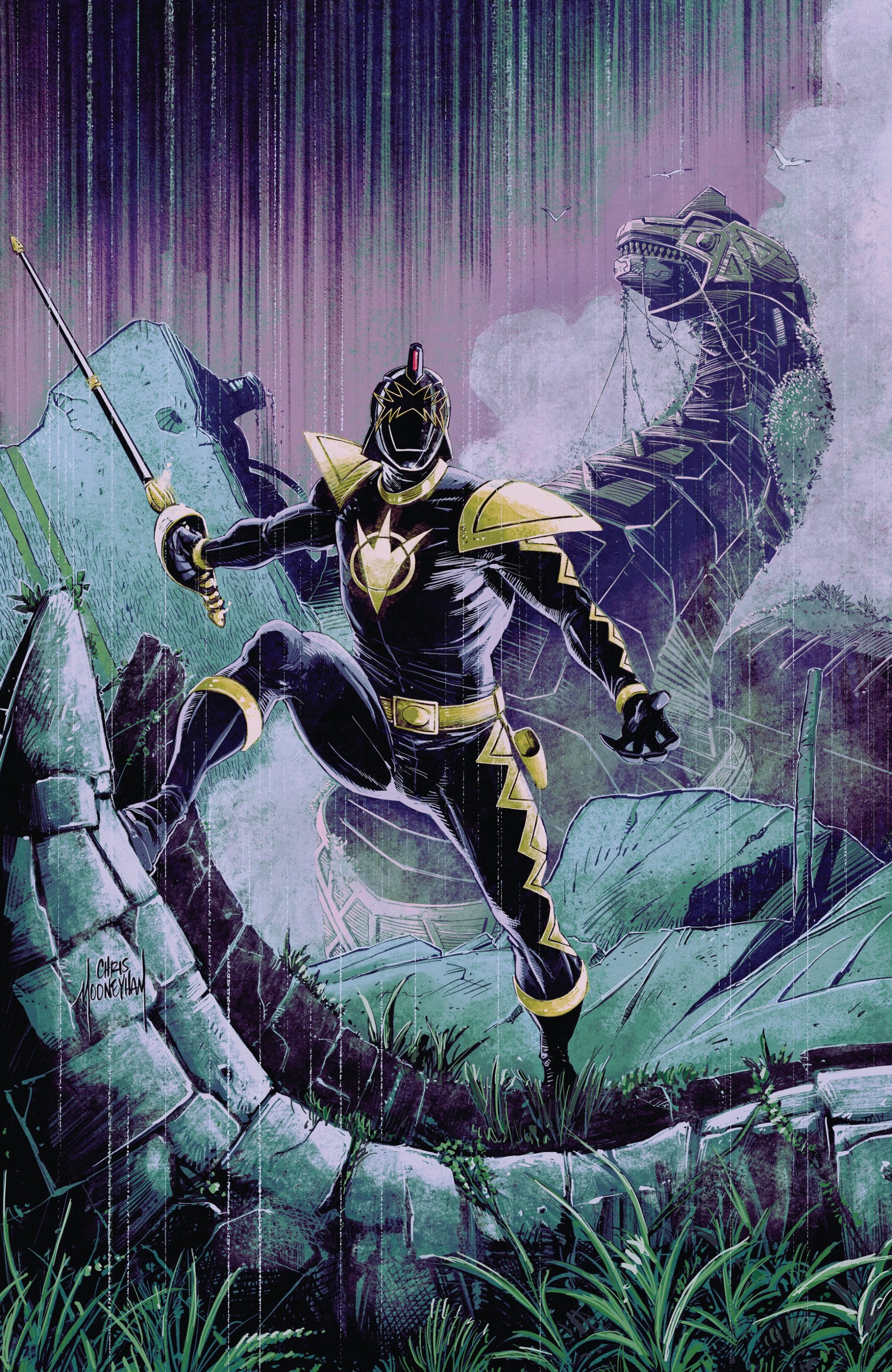POWER RANGERS GREEN #1 C TOMMY OLIVER CARD STOCK CONNECTING VAR DRESSED MOONEYHAM CVR C