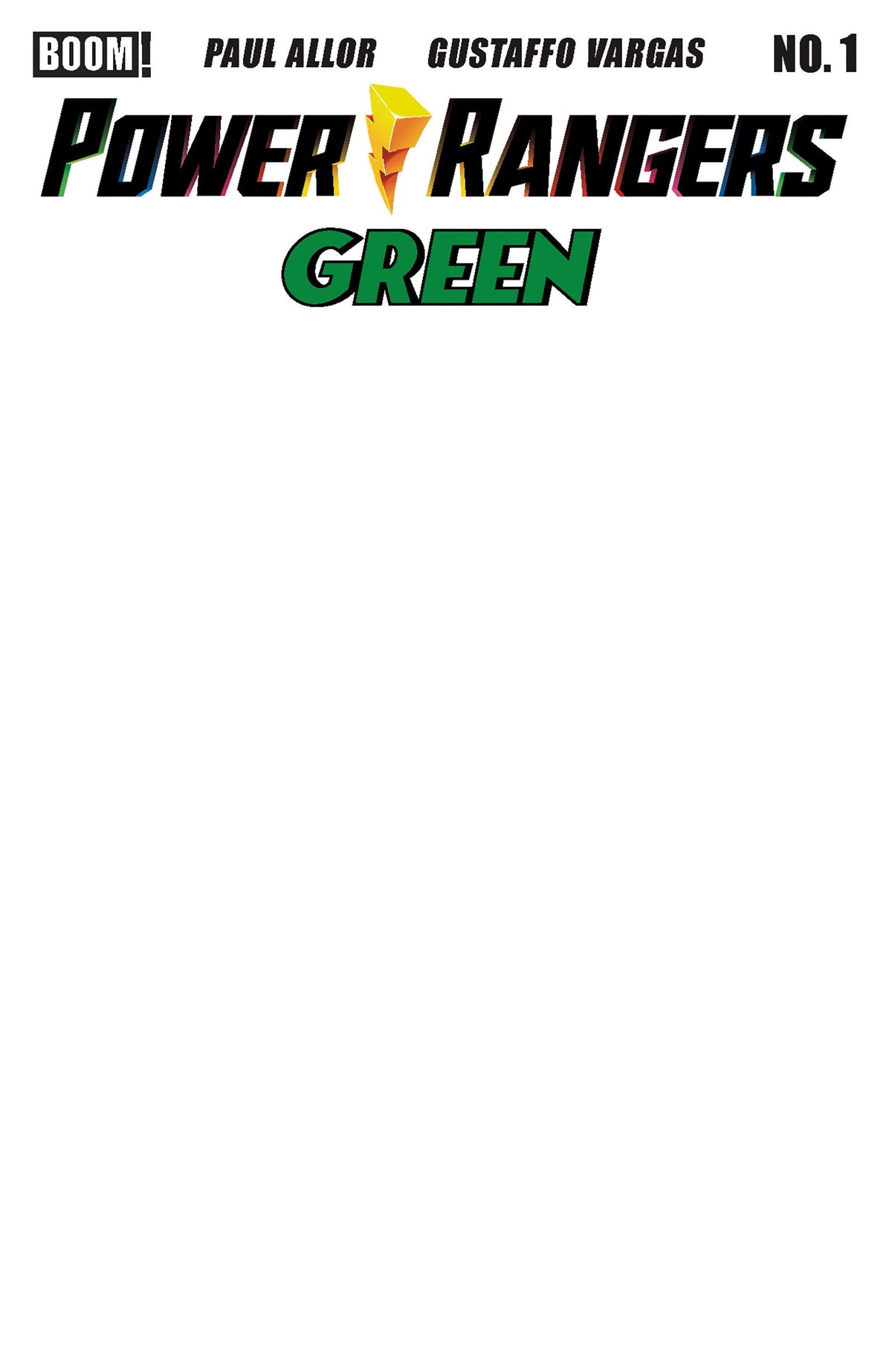 POWER RANGERS GREEN #1 D BLANK SKETCH VAR CVR D