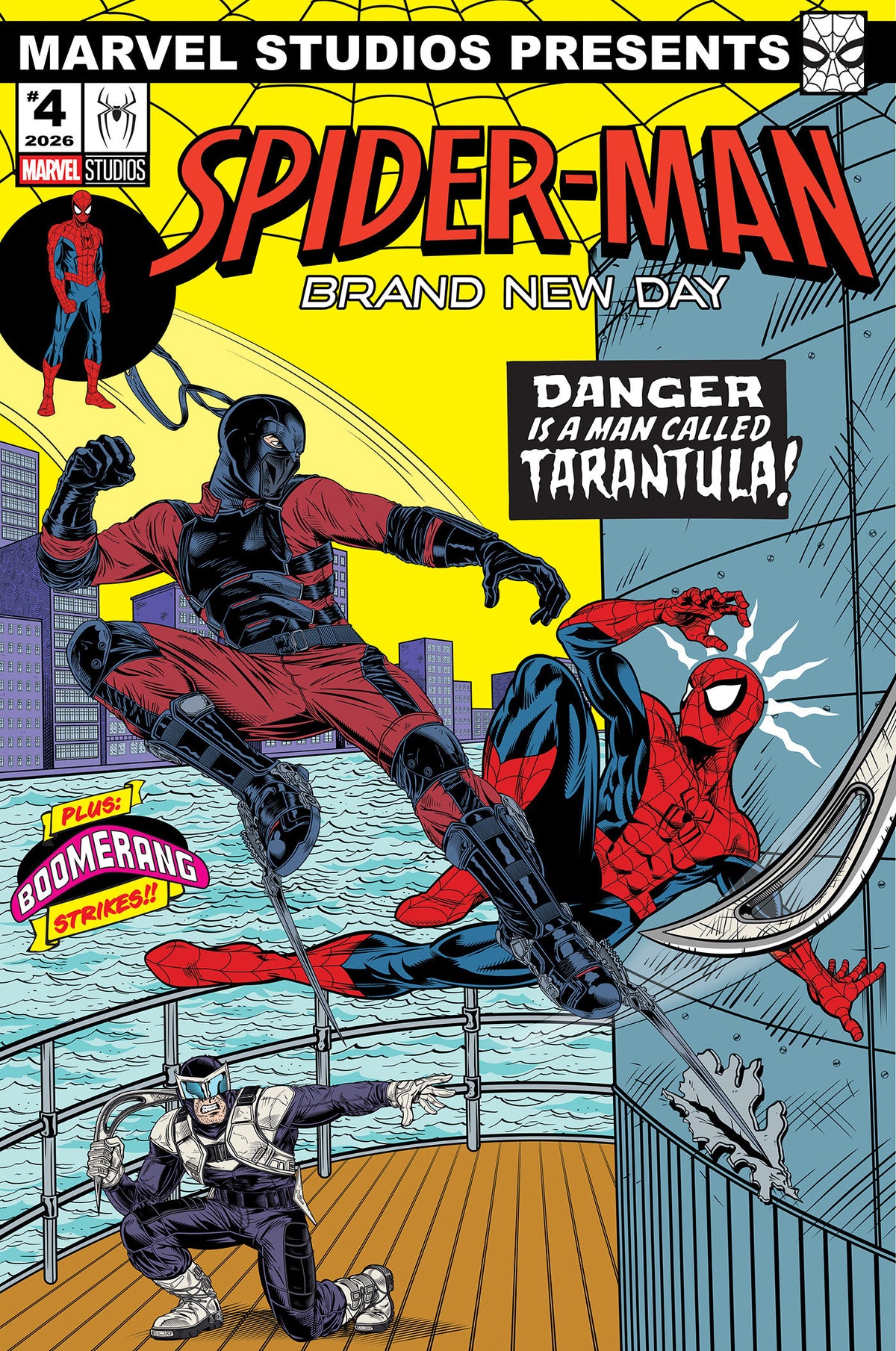 PUNISHER VS SPIDER-MAN #2 ADAM STAFFORD SPIDER-MAN BRAND NEW DAY MARVEL STUDIOS VAR CVR D