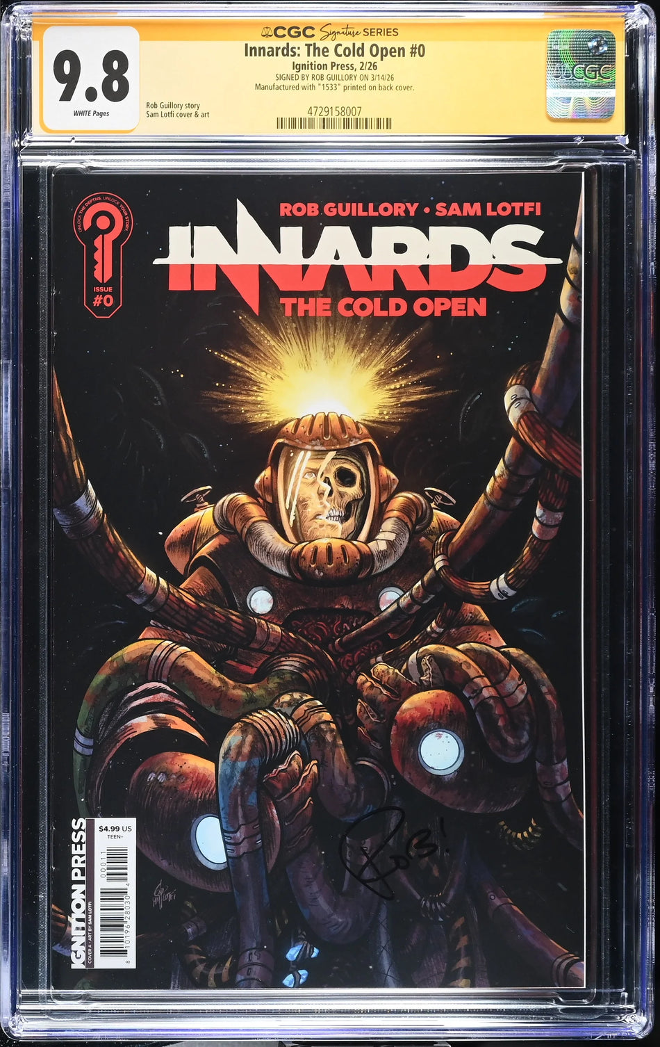 CGC 9.8 Innards #0 ComicsPro Exclusive Lotfi Cover CGC Signature Series witnessed the Rob Guillory signing on 3/14/26 - CGC 9.8 #: 4729158006