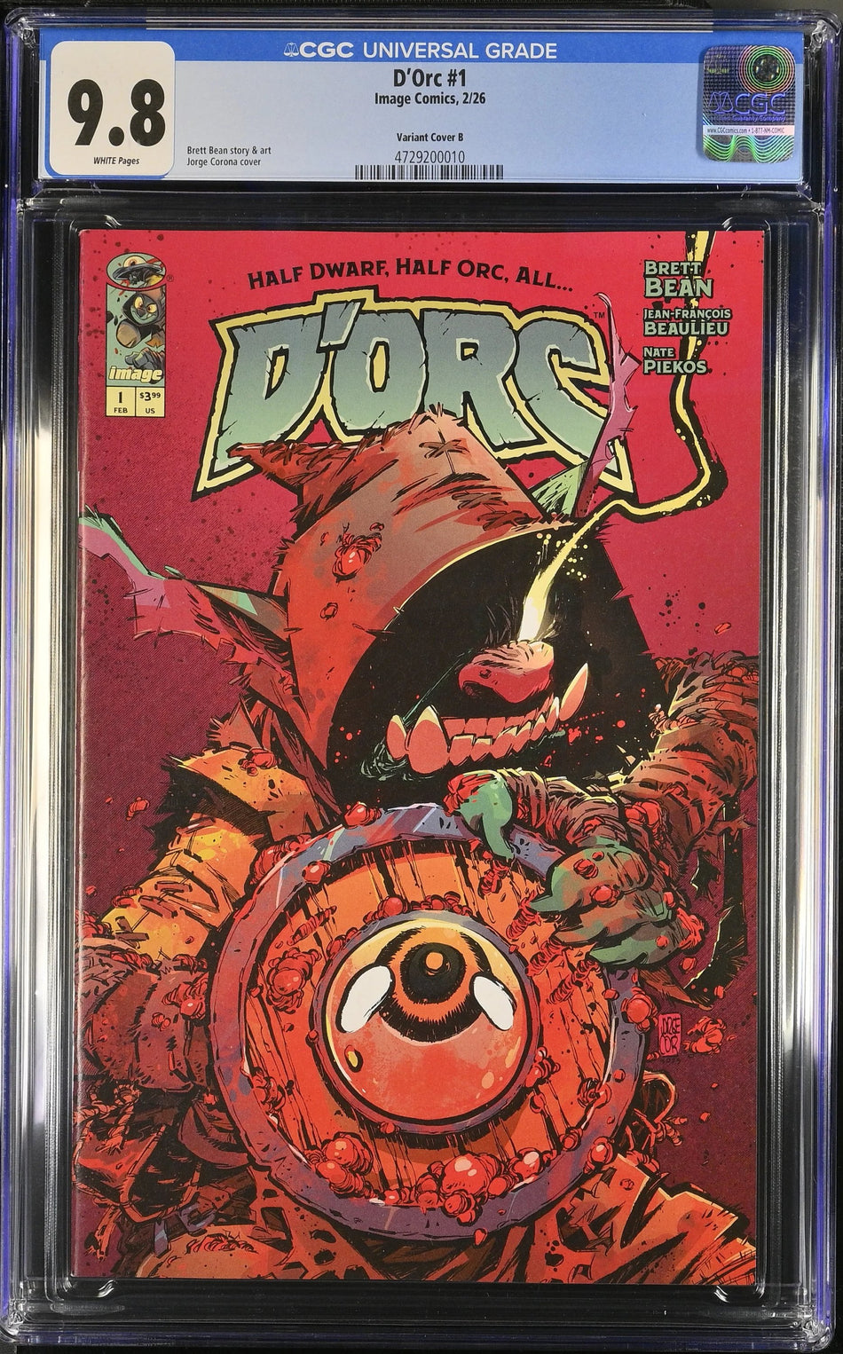 CGC 9.8 Dorc #1 CVR B Jorge Corona Variant
