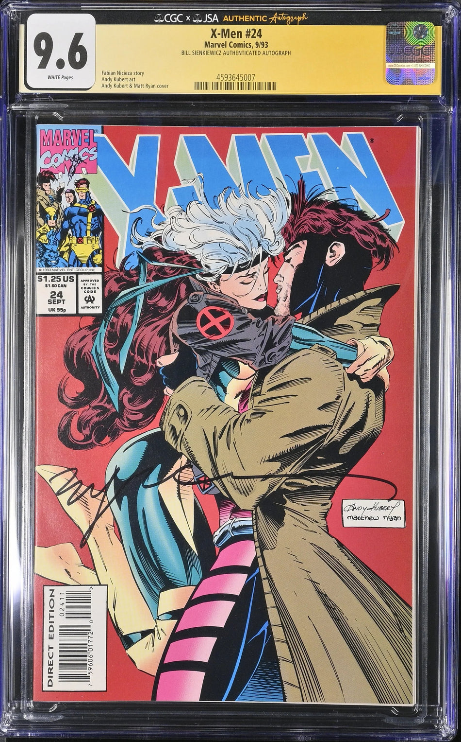 CGC 9.6 X-Men #24 Iconic cover art by Andy Kubert SIGNED by Bill Sienkiewicz