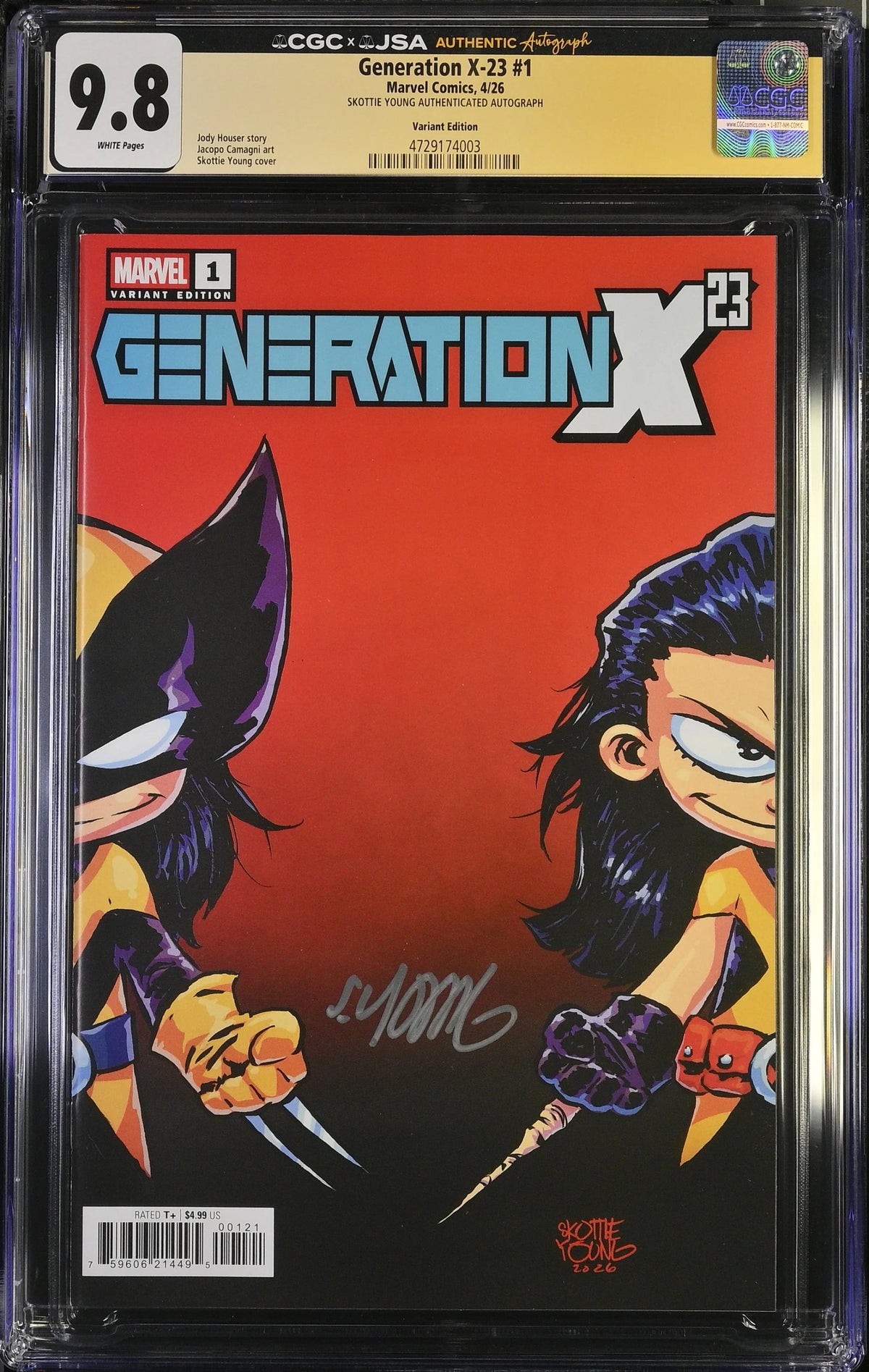 CGC 9.8 Generation X 23 #1 Skottie Young Variant SIGNED BY SKOTTIE YOUNG
