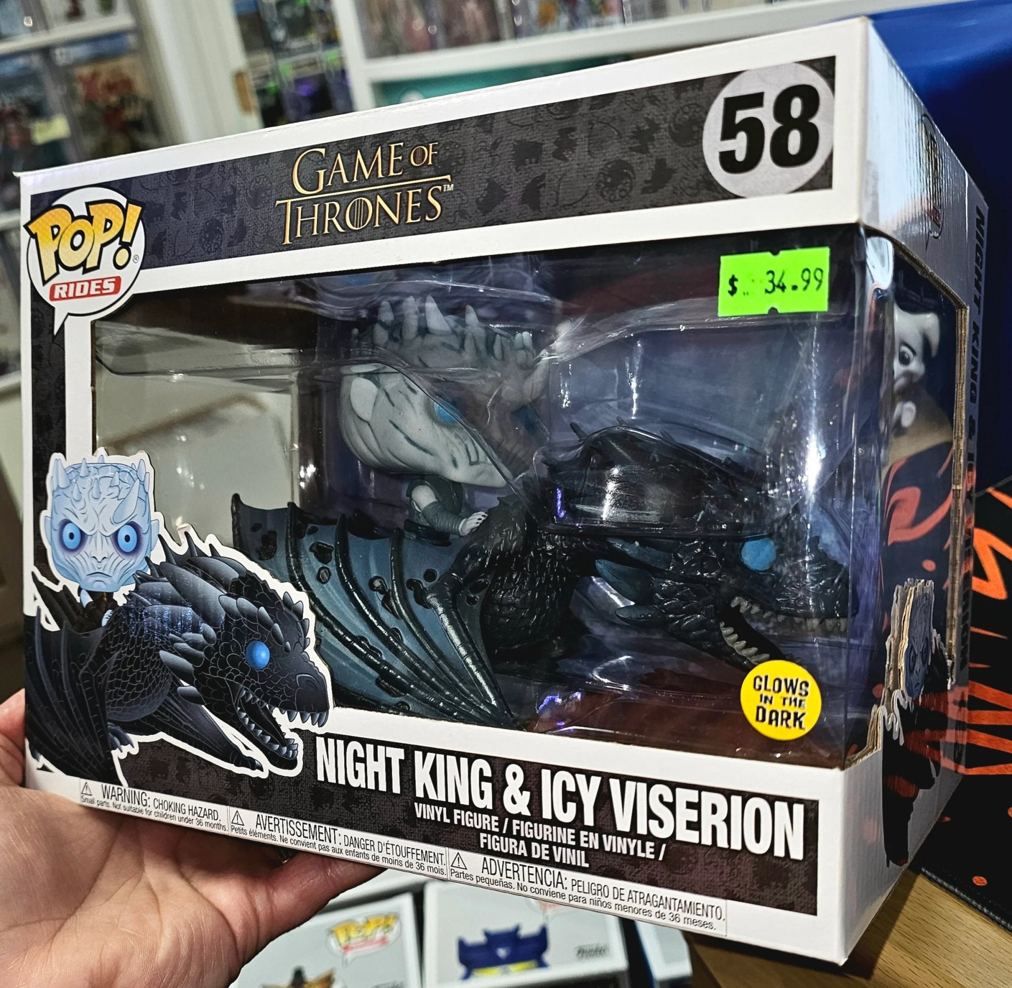 Funko Pop! Game of Thrones Night King & Icy Viserion Glow in the Dark GITD #58 Minor Box Damage