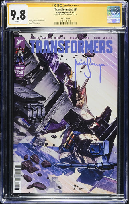 CGC 9.8 Transformers #8 3RD Printing SIGNED by Mico Suayan on 01/11/2026