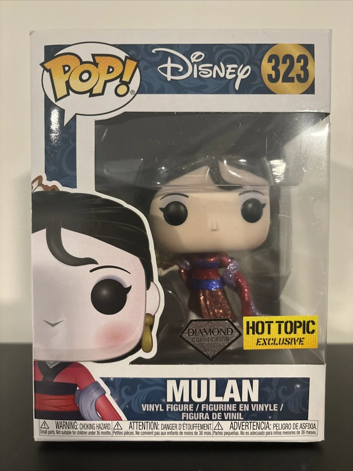 Funko Pop! Mulan #323 Hot Topic Exclusive Diamond Collection