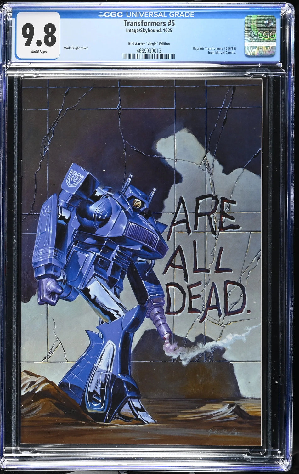 CGC 9.8 Transformers #5 Mark Bright Kickstarter Virgin Variant Reprints Transformers #5 6/1985 from Marvel Comics