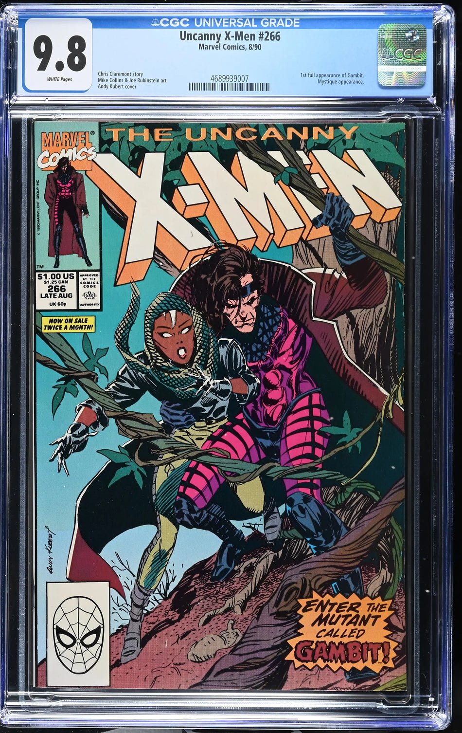 CGC 9.8 Uncanny X-Men #266 1st full appearance of Gambit. Mystique appearance