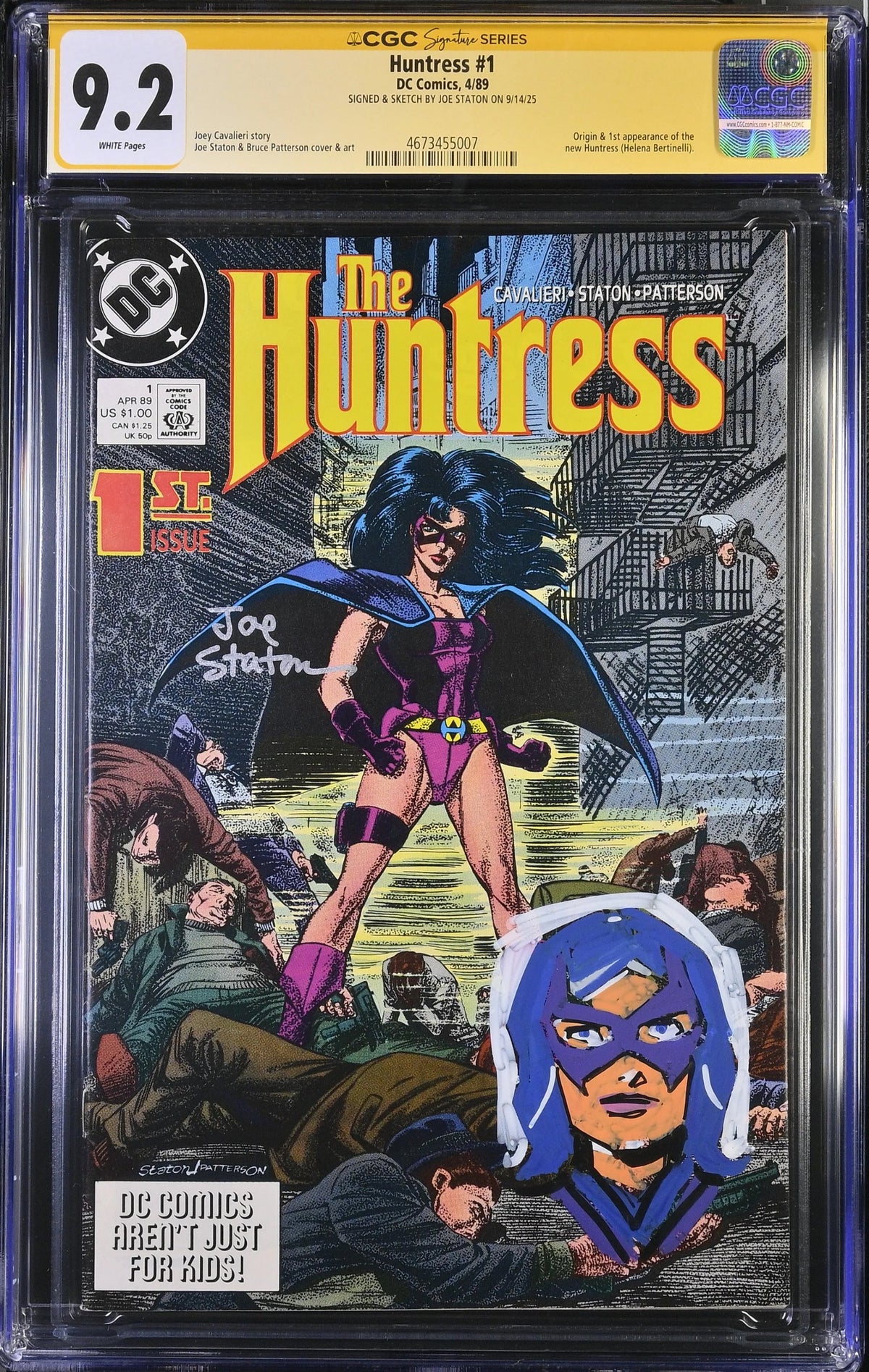 CGC SS 9.2 Huntress #1 SIGNED & SKETCH BY JOE STATON ON 9/14/25 Origin & 1st appearance of the new Huntress Helena Bertinelli