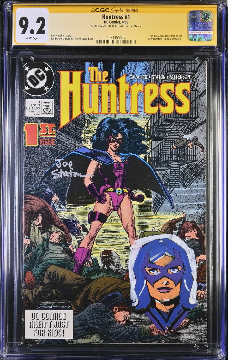 CGC SS 9.2 Huntress #1 SIGNED & SKETCH BY JOE STATON ON 9/14/25 Origin & 1st appearance of the new Huntress Helena Bertinelli