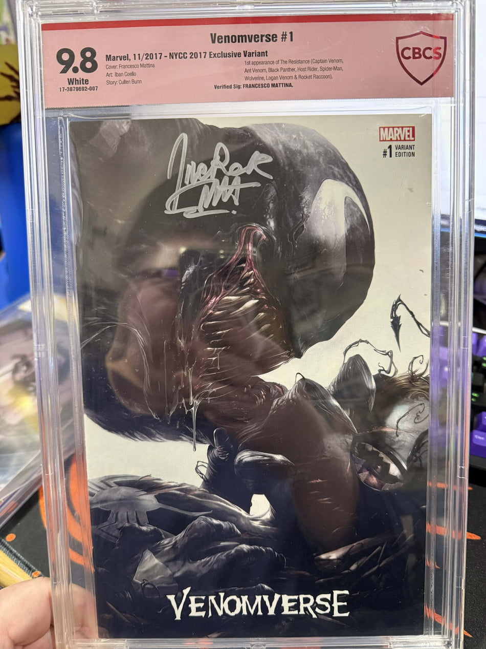 CBCS 9.8 Venomverse #1 NYCC 2017 CONVENTION EDITION SIGNED by Francesco Mattina Venom