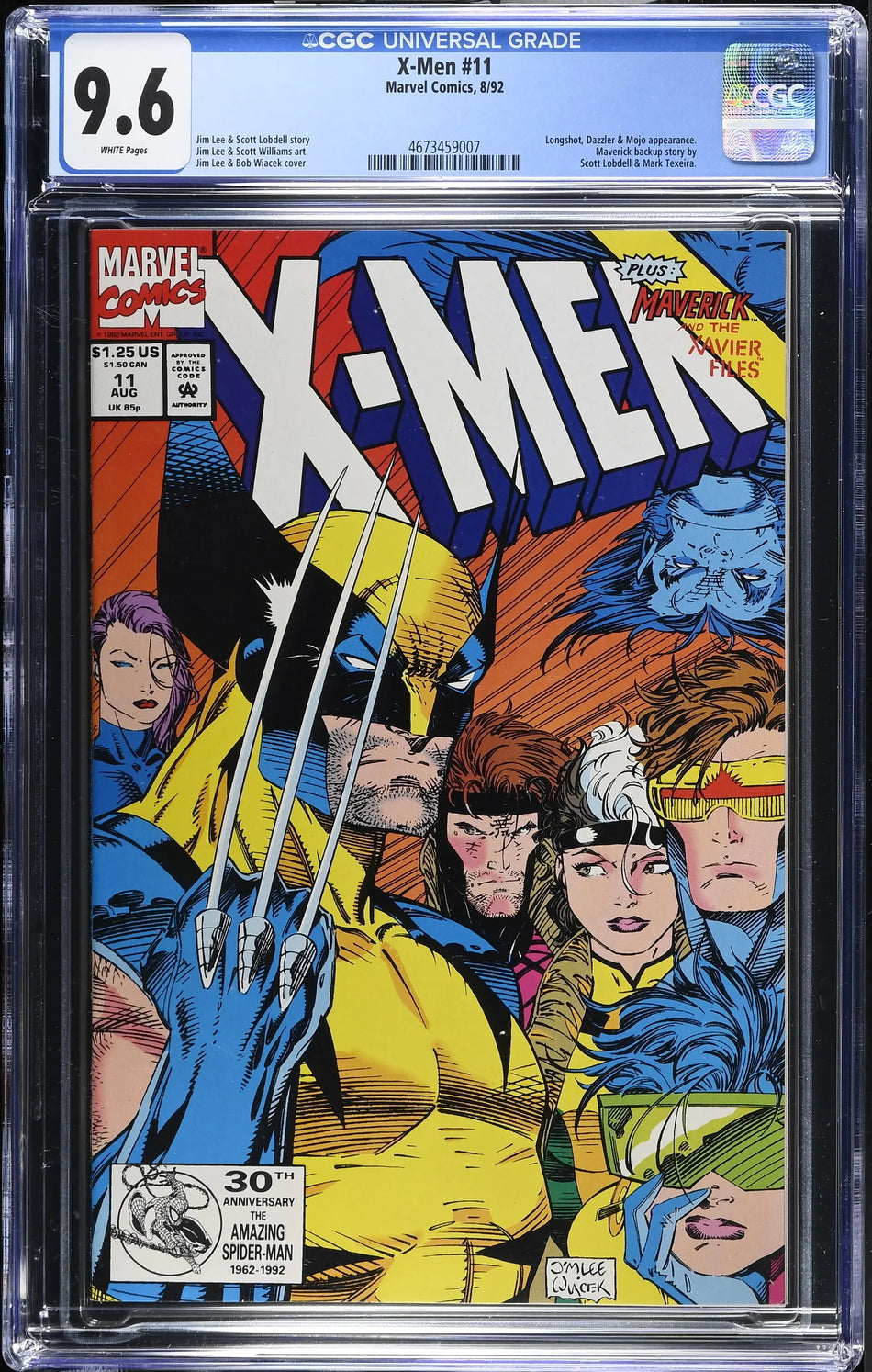 CGC 9.6 X-Men #11 Longshot, Dazzler & Mojo appearance. Maverick backup story by Scott Lobdell & Mark Texeira.