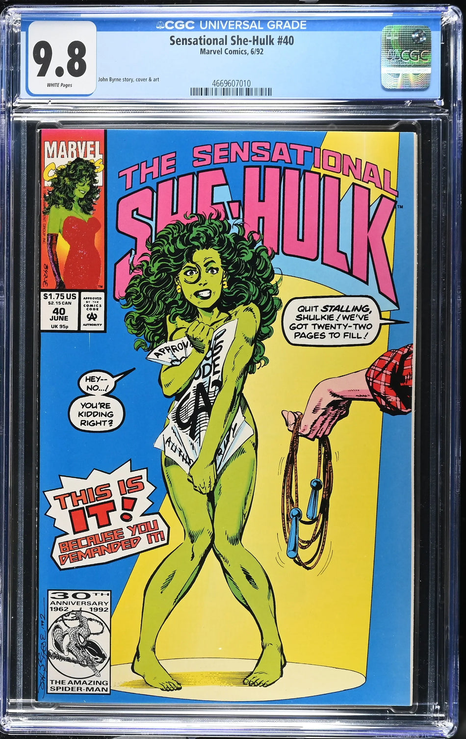 CGC 9.8 Sensational She-Hulk #70 1992