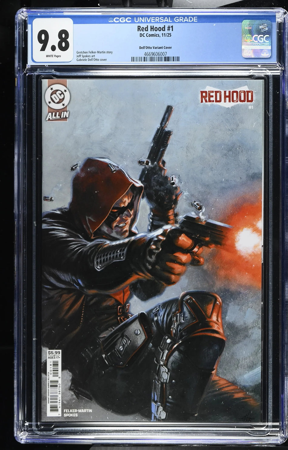 CGC 9.8 Red Hood #1 CVR E Gabriele Dell Otto Gotham Card Stock Variant CANCELLED