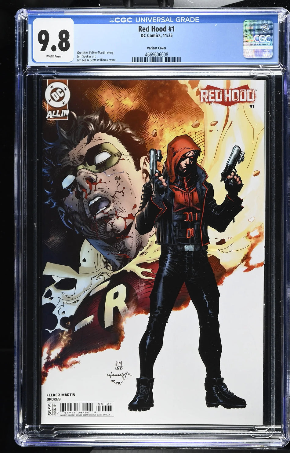 CGC 9.8 Red Hood #1 CVR B Jim Lee Card Stock Variant CANCELLED
