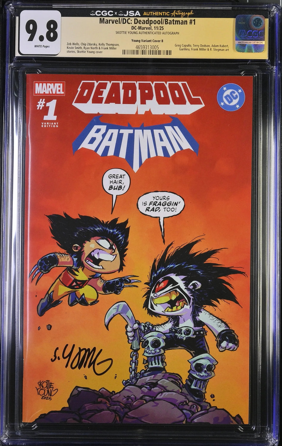 CGC 9.8 Deadpool/Batman #1 Skottie Young Exclusive Variant SIGNED LTD 3,000 Copies