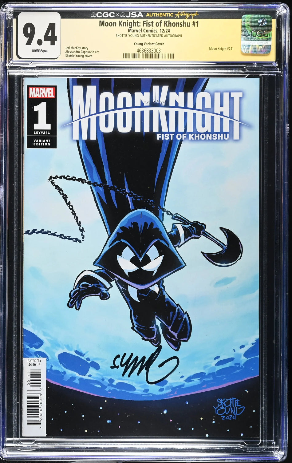 CGC 9.4 Moon Knight Fist Of Khonshu #1 Skottie Young Variant SIGNED