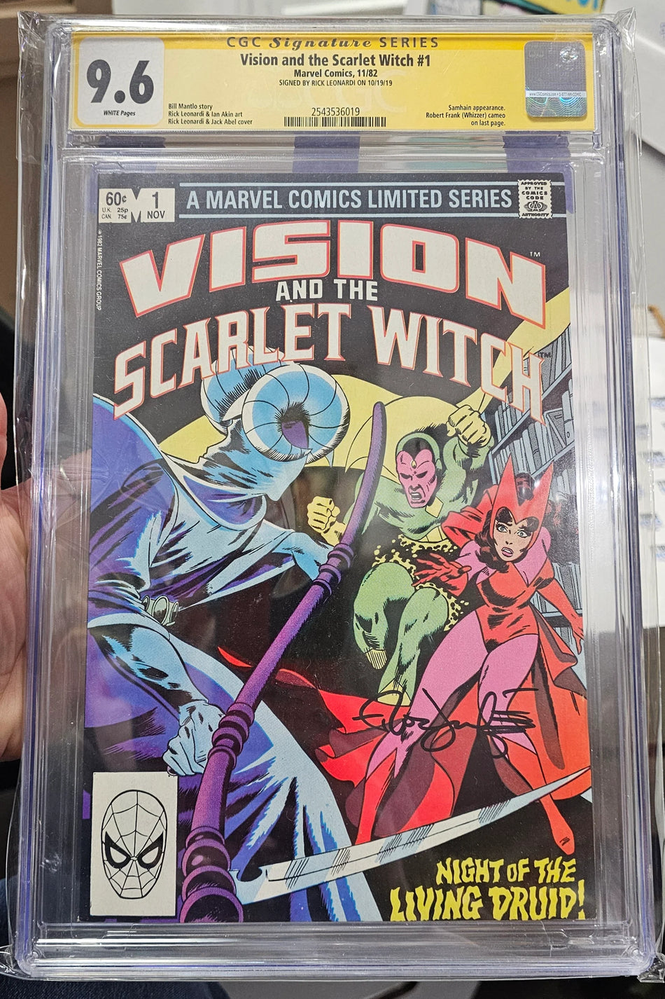 CGC 9.6 Vision and the Scarlet Witch #1 1982 SIGNED BY RICK LEONARDI Samhain appearance. Robert Frank Whizzer cameo on last page