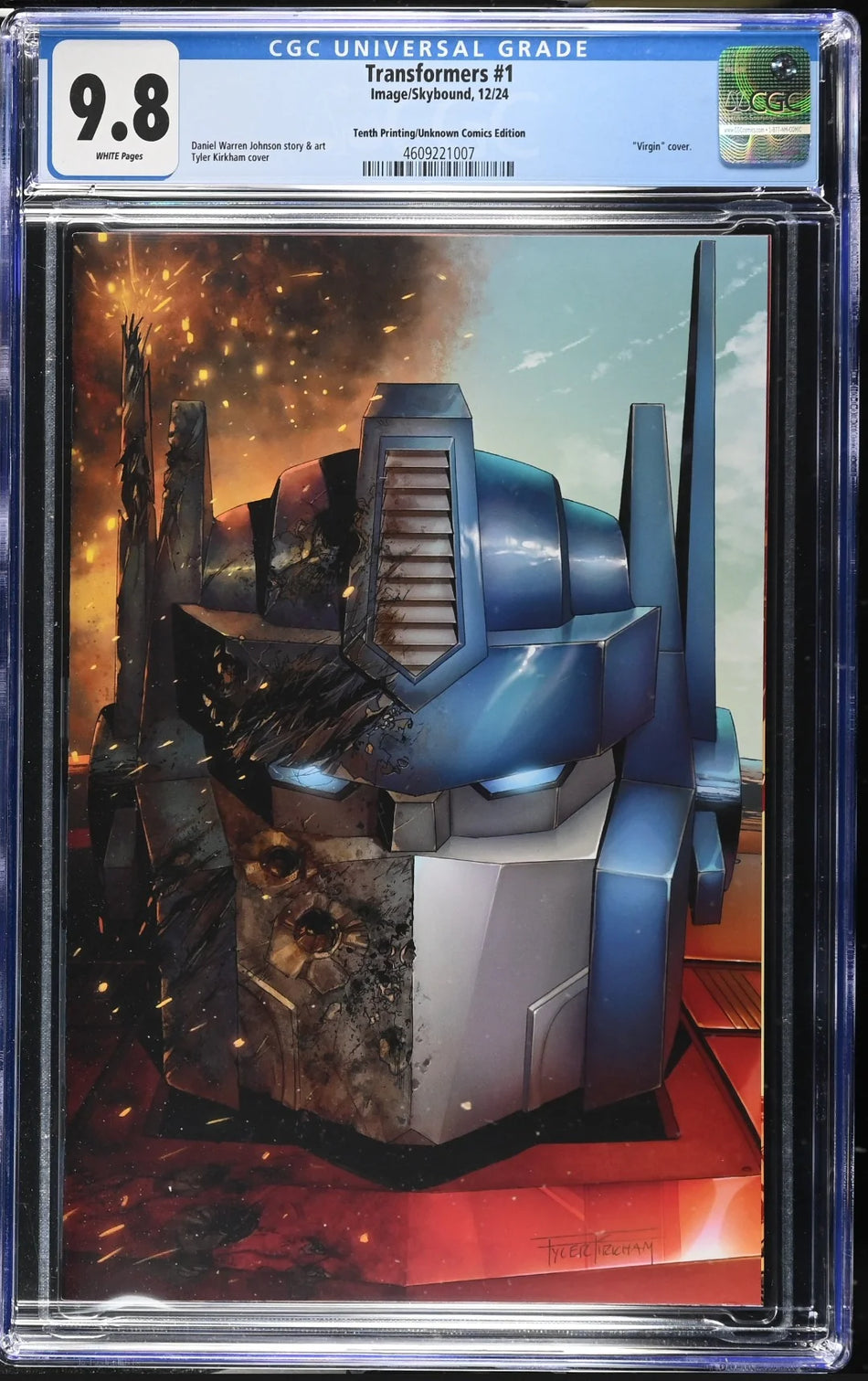 CGC 9.6 9.8 Transformers #1 Tyler Kirkham Variant VIRGIN 10TH TENTH PRINT - CGC 9.8 # 4609221007