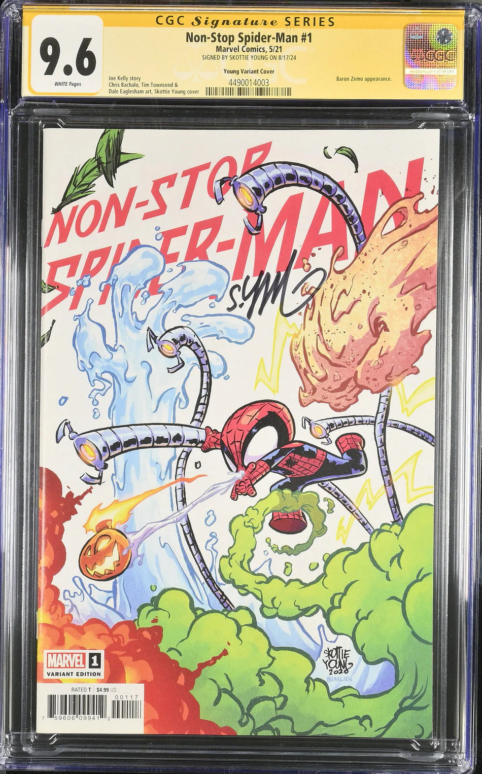 CGC 9.6 NON-STOP SPIDER-MAN #1 VARIANT SIGNED BY SKOTTIE YOUNG