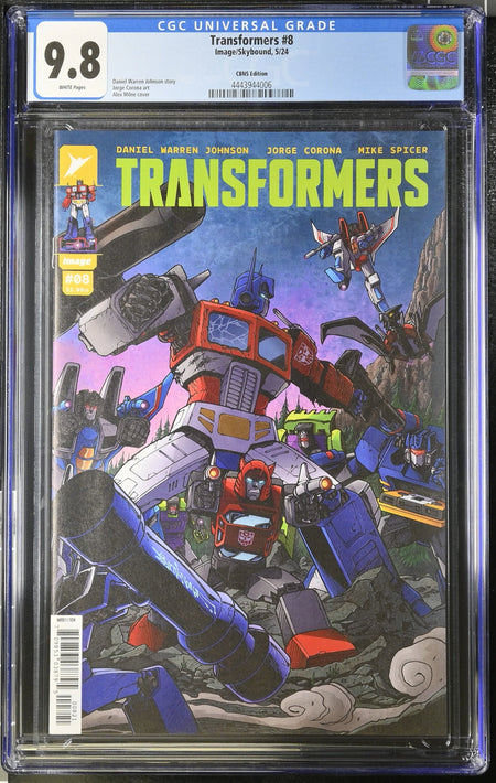 CGC 9.8 Transformers #8 Alex Milne Exclusive Limited to 750 - CGC # 4443944006
