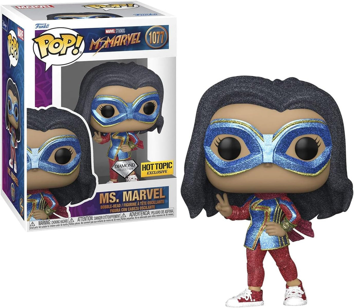 Funko Pop! Marvel: Ms. Marvel - Diamond Collection Hot Topic Exclusive Vinyl Bobble-Head - #1077