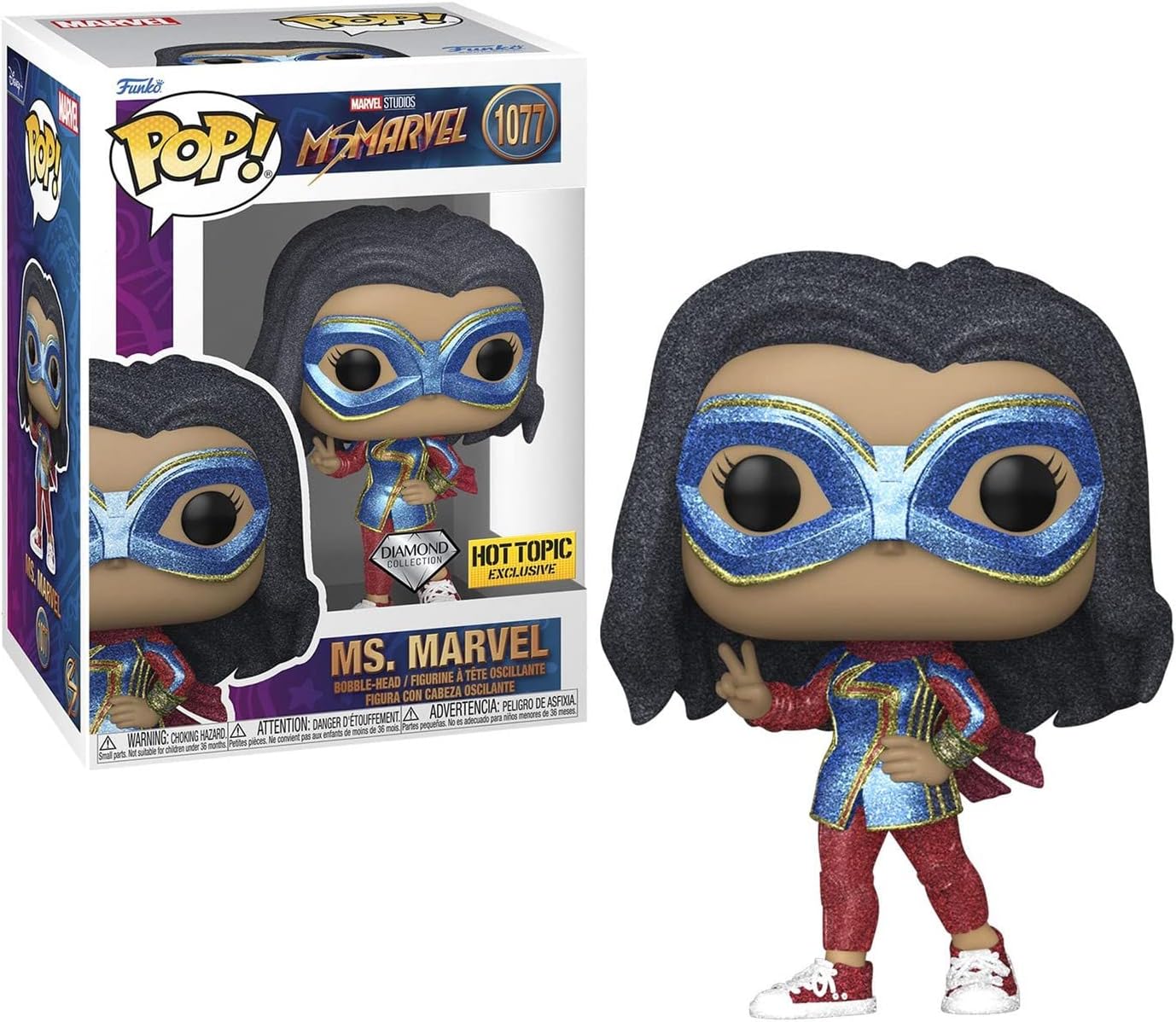 Funko Pop! Marvel: Ms. Marvel - Diamond Collection Hot Topic Exclusive Vinyl Bobble-Head - #1077