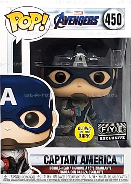 Funko Marvel Avengers Captain America Exclusive Glows In The Dark #450