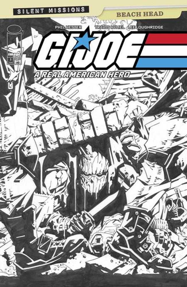 G.I. Joe A Real American Hero Beach Head #1 One Shot CVR C 1:10 Phil Hester Black & White Variant