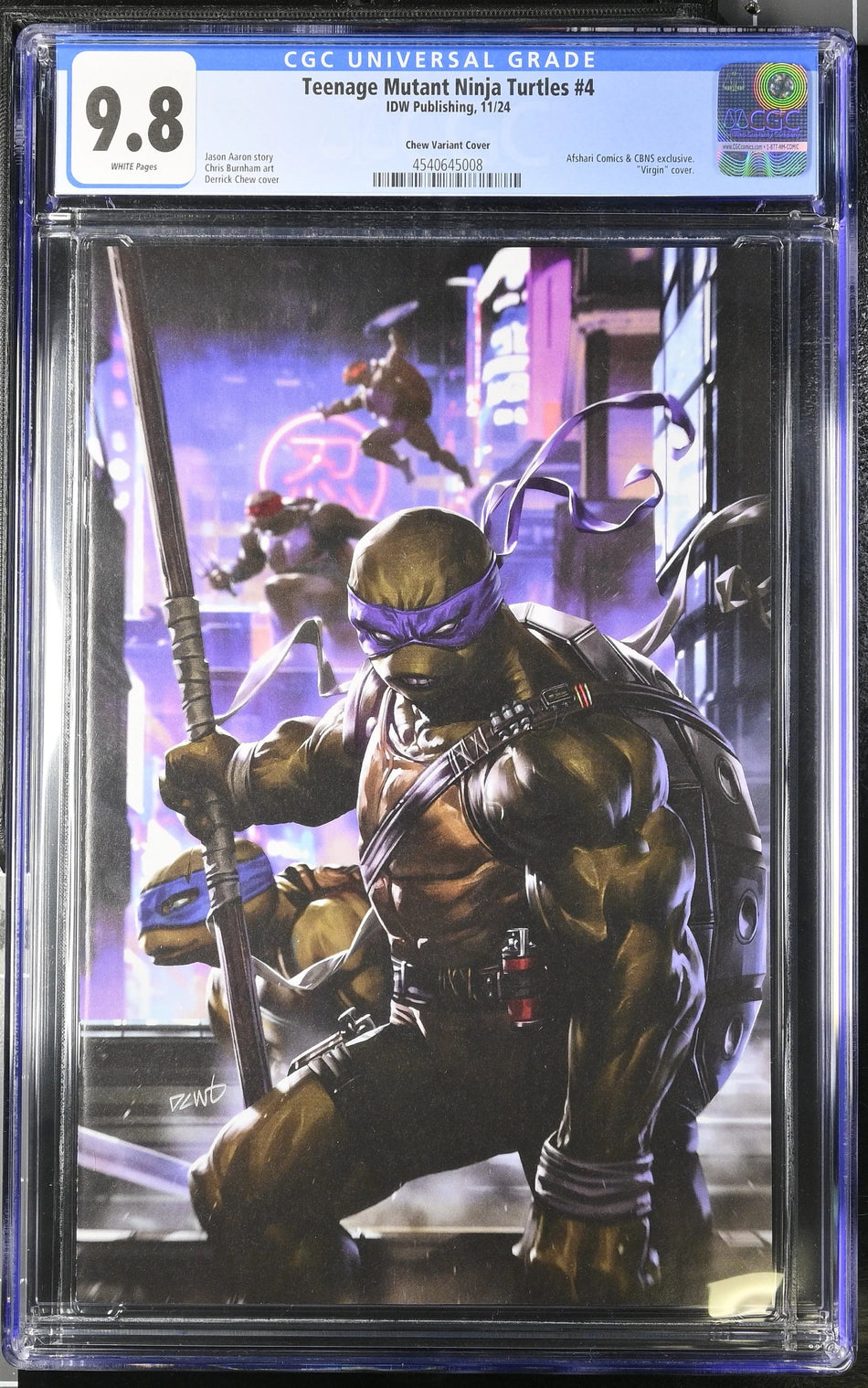 CGC 9.8 TMNT Teenage Mutant Ninja Turtles #4 DERRICK CHEW Exclusive Limited to 1200 - CGC 9.8 # 4540645008