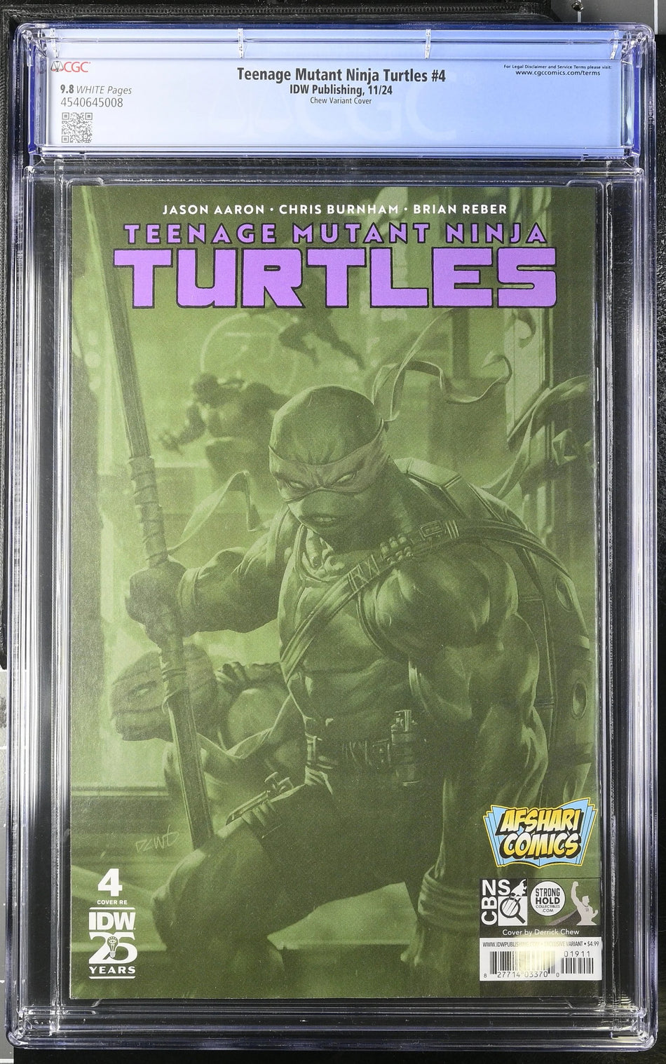 CGC 9.8 TMNT Teenage Mutant Ninja Turtles #4 DERRICK CHEW Exclusive Limited to 1200 - CGC 9.8 # 4540645009