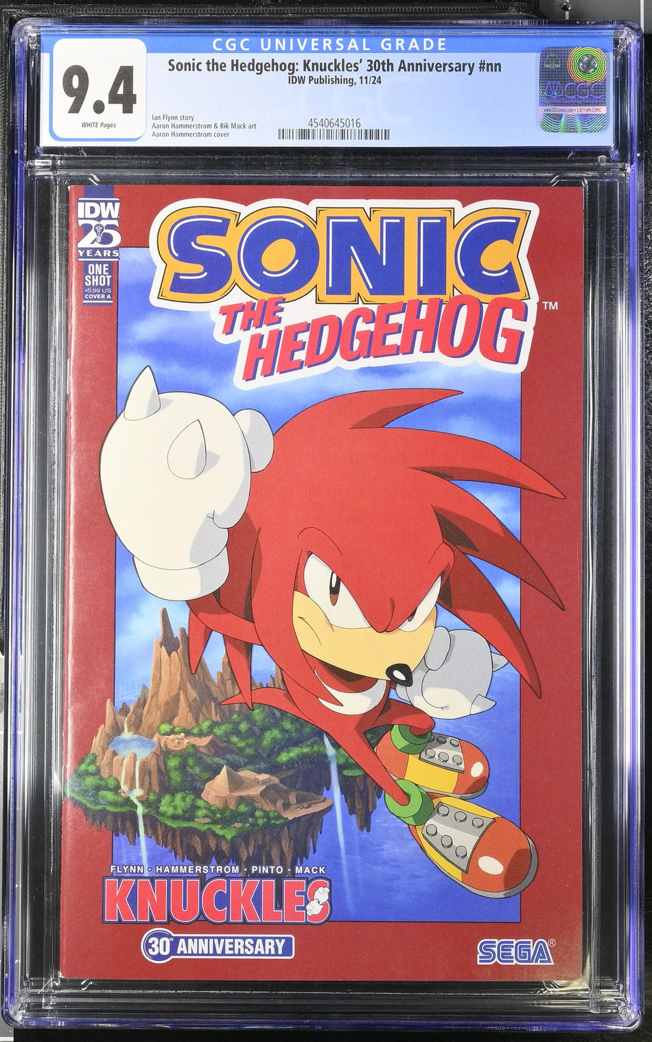 CGC 9.4 Sonic the Hedgehog Knuckles' 30th Anniversary Aaron Hammerstrom cover