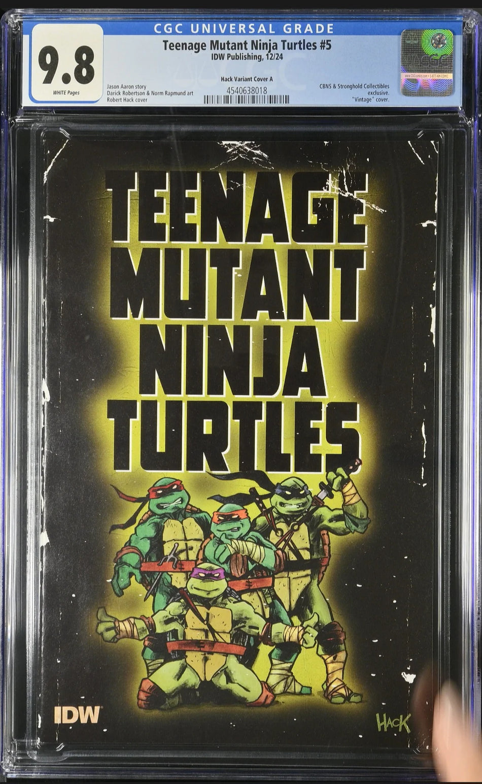 CGC 9.8 Teenage Mutant Ninja Turtles TMNT 2024 #5 Robert Hack Movie VHS Homage Exclusive [Ltd 600] - CGC 9.8 4540638019